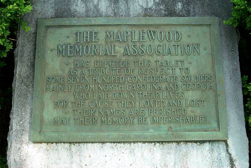 Marker at Maplewood Cemetery